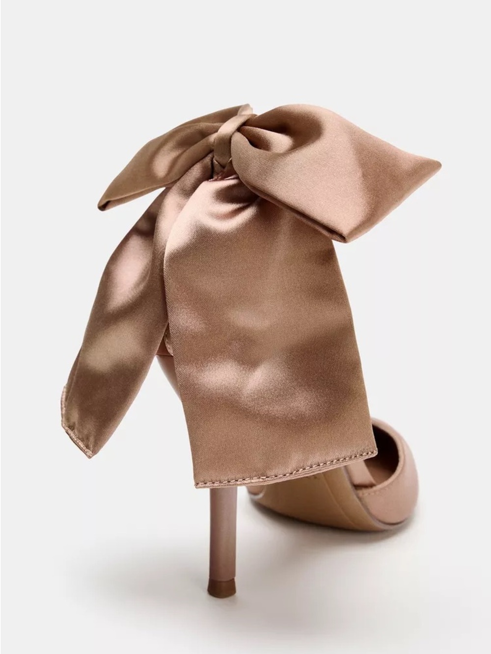 Zara Satin Effect Bow Heels